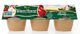 White House Regular Applesauce In Cups-4 oz.-72/Case