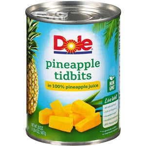 Dole Canned Pineapple Chunks in 100% Pineapple Juice Case