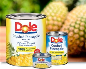 Dole Fancy Crushed Pineapple In Juice-106 oz.-6/Case