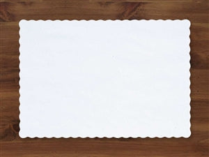 Hoffmaster 9.625 Inch X 13.5 Inch Classic Scallop White Paper Placemat-1000 Each-1/Case