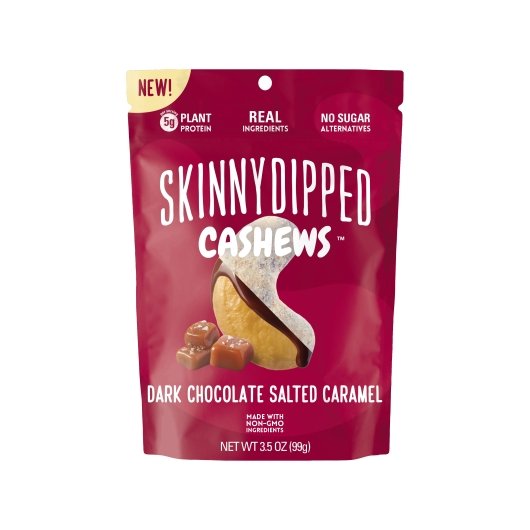 Skinny Dipped Almonds Dark Chocolate Salted Caramel Cashews-3.5 oz.-10/Case