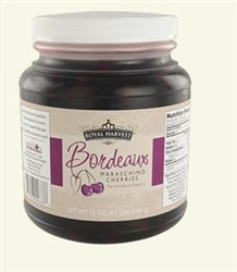 Royal Harvest Bordeaux Maraschino With Stem Cherry-0.5 Gallon-2/Case