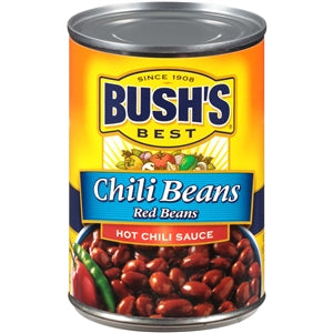 Bush's Best Hot Chili Beans Red Beans Hot Chili Sauce-16 oz.-12/Case