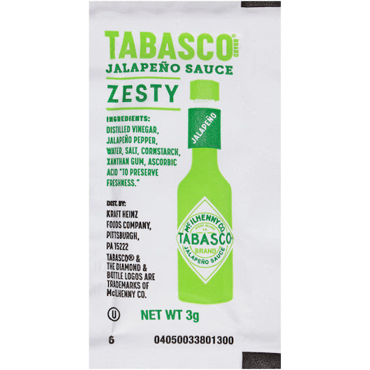 Tabasco Jalapeno Portion Pack Hot Sauce Single Serve-3 Milliliter-1/Box-200/Case