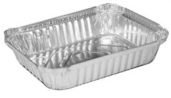 Choice 1 1/2 lb. Oblong Shallow Foil Take-Out Container - 500/Case