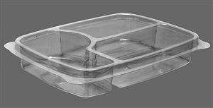 D & W Fine Pack Clear Lid 3 Compartment-300 Each-300/Box-1/Case