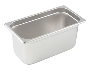 Winco Third Size 6 Inch 25 Ga Anti-Jam Stainless Steel Steam Pan-1 Each
