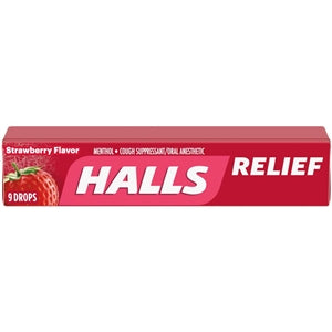 Halls Strawberry Cough Drops-1.16 oz.-20/Box-24/Case