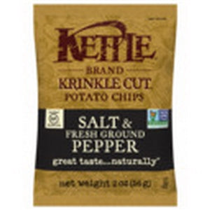 Kettle Foods Sea Salt & Pepper Krinkle Cut Potato Chips-2 oz.-6/Case
