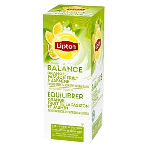 Lipton Hot Green With Orange Passion Fruit And Jasmine Tea Bags-28 Count-6/Case