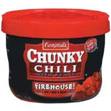 Campbell's Hot & Spicy With Beans Chili Microwaveable Soup-15.25 oz.-8/Case