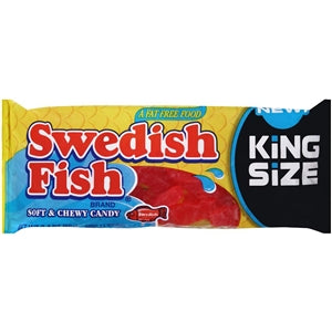 Swedish Fish Candy Red Gummy Candy-3.4 oz.-18/Box-8/Case