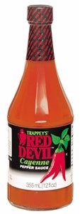 Trappey Red Devil Cayenne Pepper Hot Sauce Bottle-12 fl oz.-12/Case
