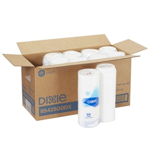 Dixie Dome Drink-thru Lids Fits 10 Oz To 16 Oz Perfectouch; 12 Oz To 20 Oz Wisesize Cup White 50/pack