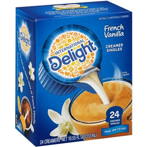 International Delight French Vanilla Creamer Single Serve-24 Count-6/Case