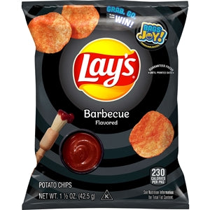 Lay&s BBQ Potato Chips, 1.5 oz Bag, 64/Carton
