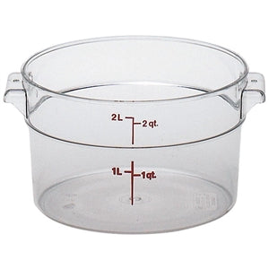 Cambro 2 Quart Round Clear Measuring Storage Container-12 Each-1/Case
