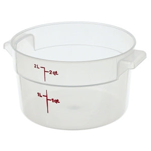 Cambro 2 Quart Round Translucent Measuring Storage Container-12 Each-1/Case