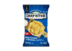 Deep River Snacks Sour Cream & Onion Krinkle Cut Kettle Potato Chips-2 oz.-24/Case