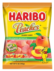 Haribo Peaches Gummi Candy 12 Count 5 oz