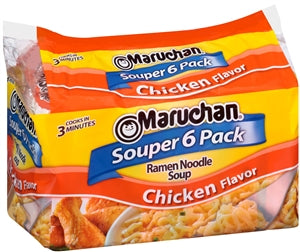 Ramen Souper 6 Pack Chicken Flavored Ramen Noodle Soup-18 oz.-4/Case