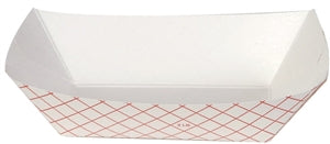 Kant Leek Dixie 2 Lb Polycoated Red Plaid Food Tray-250 Count-4/Case