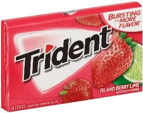 Trident Island Berry Lime-Sugar Free Gum-14 Count-12/Box-12/Case
