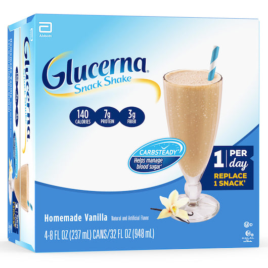 Glucerna Snack Shake Vanilla-8 fl oz.s-4/Box-4/Case