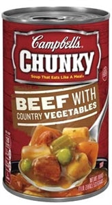 Campbells Chunky Soup, Beef Soup with Country Vegetables, 15.25 oz Microwavable  Bowl