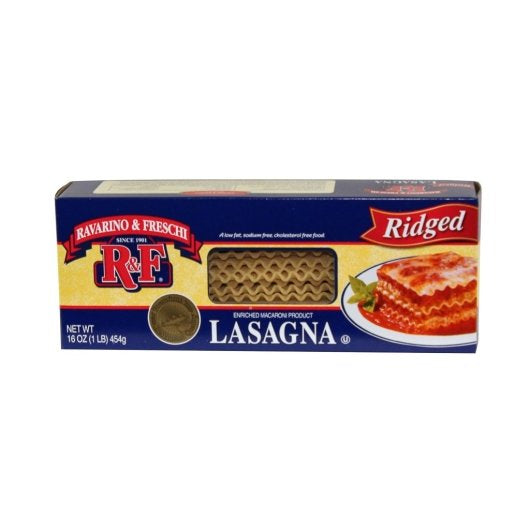 Ravarino & Freschi Ridged Lasagna Pasta-16 oz.-12/Case
