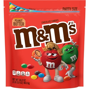 M&M's Peanut Butter Stand Up Pouch 6/34 Oz.