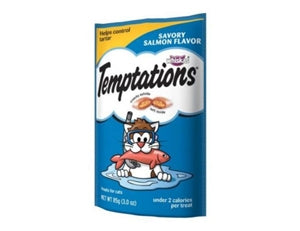 Whiskas Temptations Cat Food Savoury Salmon Dry Bag-3 oz.-12/Case