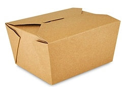 Royal 4.38 Inch X 3.5 Inch X 2.5 Inch #1 Kraft Folded Takeout Box 9/50 Ea.