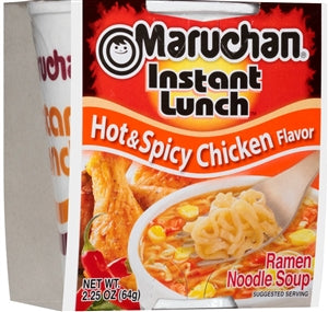 Maruchan Instant Hot & Spicy Chicken Flavored Ramen Noodle Soup-2.25 oz.-12/Case