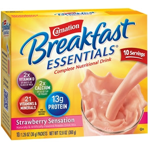 Carnation Nestle Strawberry Breakfast Essentials Drink Mix-12.6 oz.-6/Case