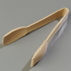 Carlisle 6 Inch Plastic Beige Salad Tong-1 Each