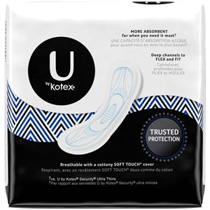 U By Kotex Kotex Maxi Pads Super Long-22 Count-8/Case