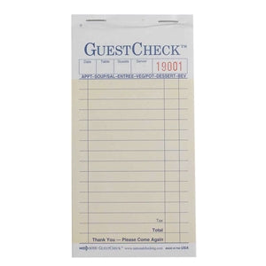 National Checking 3.5 Inch X 6.75 Inch 2 Part Interleaving Carbon Salmon Tint 13 Line Guest Check-2500 Each-1/Case