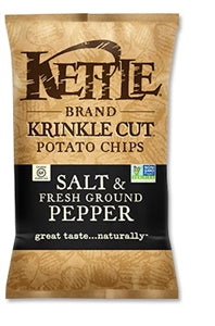Kettle Foods Potato Chip Salt & Fresh Ground Pepper Krinkle Cut-1.5 oz.-24/Case