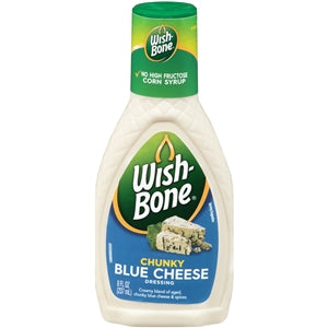 Wish-Bone Blue Cheese Dressing Bottle-8 fl oz.-12/Case