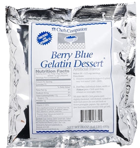 Chefs Companion Berry Blue Flavored Gelatin Mix-24 oz.-12/Case