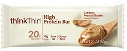 Thinkthin High Protein Creamy Peanut Butter Bars-10.5 oz.-6/Box-4/Case ...