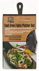 Mr Bar-B-Q Cast Iron Fajita Skillet and Platter Set 06108Y