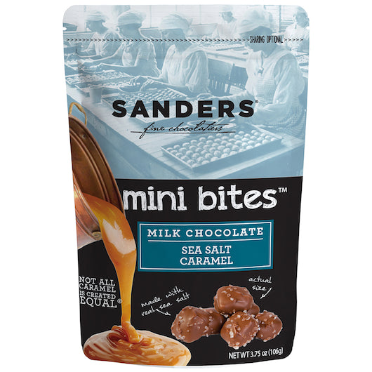 Sanders Milk Chocolate Sea Salt Caramel Mini Bites-3.75 oz.-12/Case
