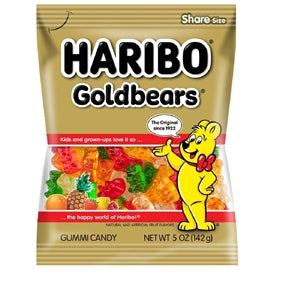 Haribo Gold-Bears Gummi Candy-5 oz.-12/Case
