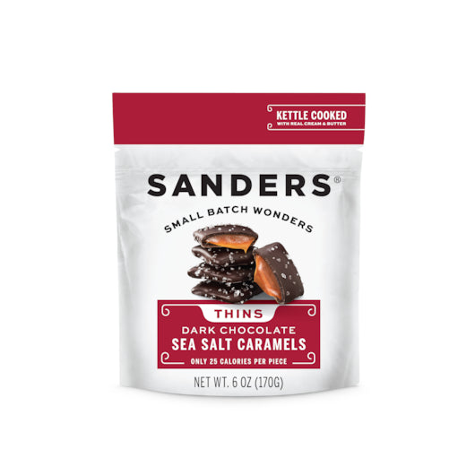 Sanders Dark Chocolate Sea Salt Caramel Thins6 oz.6/Case Second