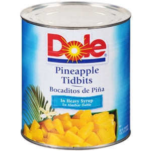 Dole In Heavy Syrup Tidbit Pineapple-106 oz.-6/Case
