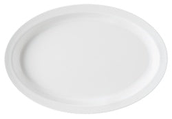 G.E.T. Enterprises 11.75 Inch X 8.25 Inch Oval White Platter-2 Dozen