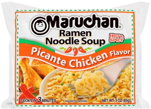 Maruchan Ramen Hot & Spicy Picante Chicken Flavored Ramen Noodle Soup-3 oz.-24/Case