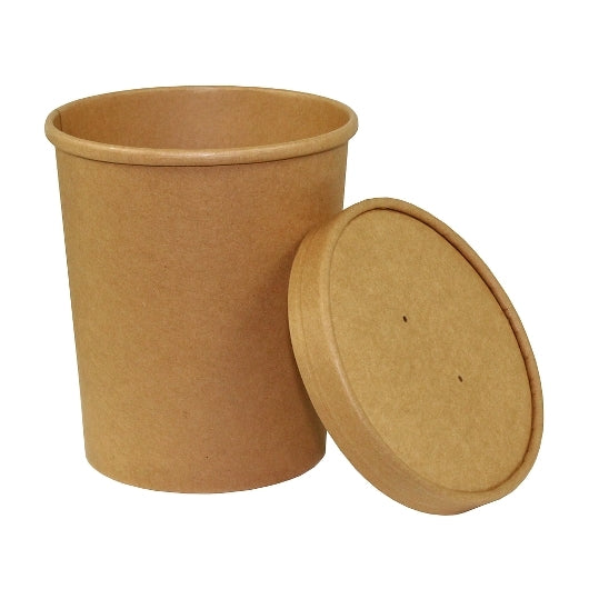 32 OZ KRAFT PAPER FOOD CONTAINER AND LID COMBO, 1/250 – AmerCareRoyal